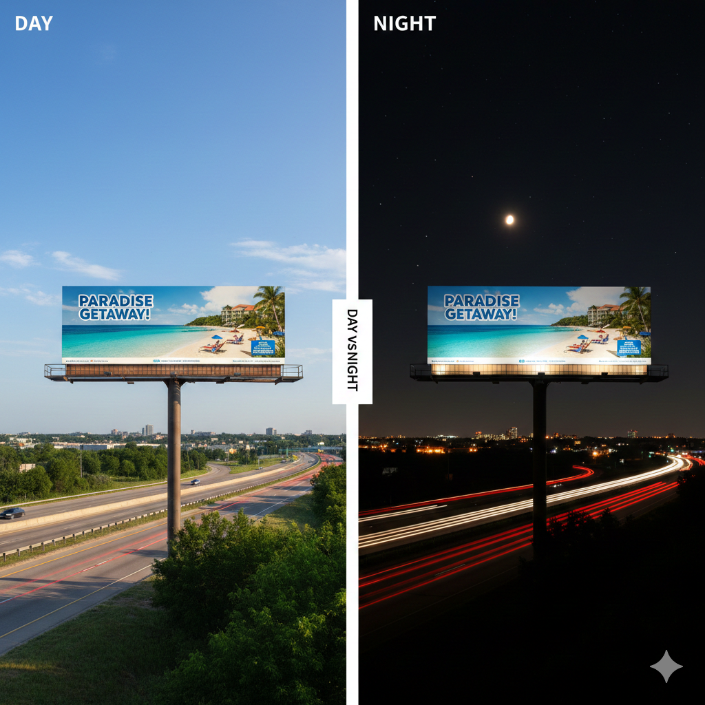 Day vs Night Billboard Visibility Difference